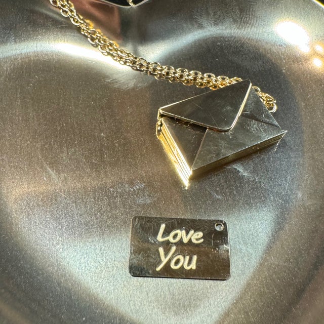 Message envelope necklace from Karizustyle, San Antonio
